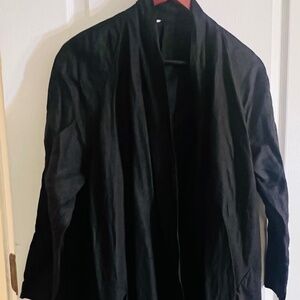 Black linen swing jacket